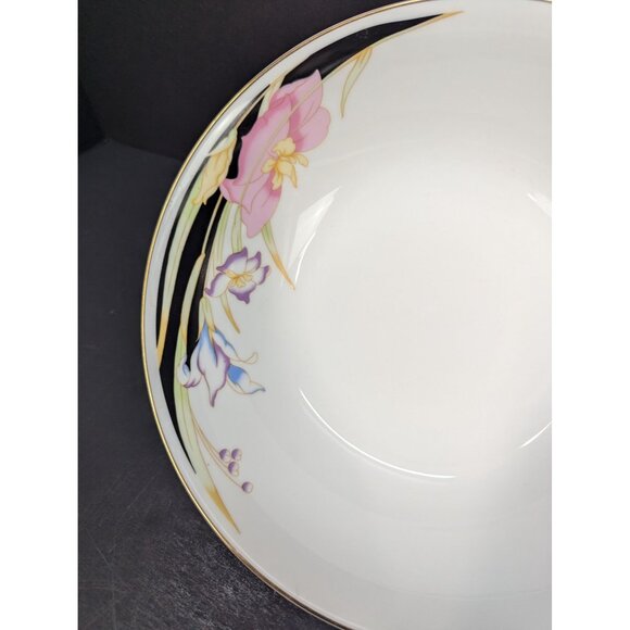 Seizan Fine China Japan Iris 7950 Large Vegetable Serving Bowl 2 5/8" x 9" - Picture 3 of 6